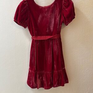 NWT Crewcuts Red Velvet Peplum Puff Sleeve Dress